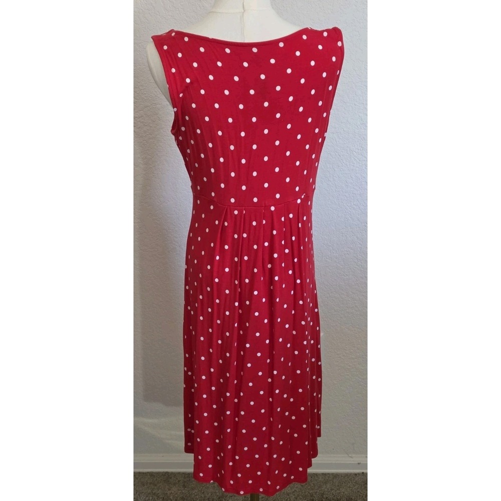 St John Bay Womens size Large Red and White Polka Dot Dress Casual Weekend - Picture 2 of 3